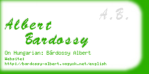 albert bardossy business card